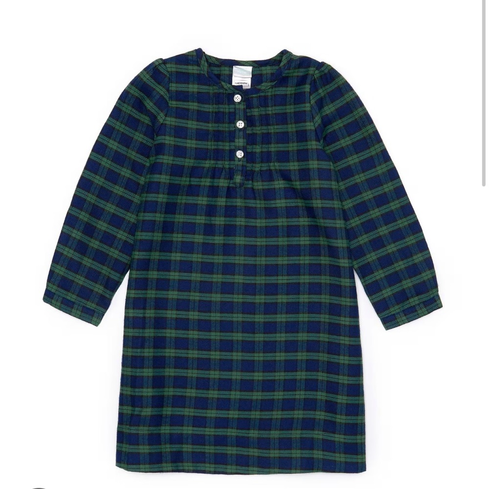 Edgehill Collection Girls Long Sleeve Plaid Pajama Gown